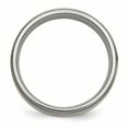 thumbnail image 2 of Chisel Titanium Ridged Edge Sterling Silver Inlay 7mm Brushed/Polished Band, 2 of 6