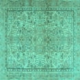 thumbnail image 1 of Ahgly Company Indoor Square Persian Turquoise Blue Traditional Area Rugs, 6' Square, 1 of 4
