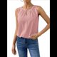 thumbnail image 3 of Chaleco de Moda con Cuello Redondo y Botones, Color Liso, Rosa, Talla L, 3 of 6