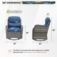 thumbnail image 7 of PARKWELL Patio Wicker Chairs Swivel Rocker Set of 4,Outdoor Rattan Swivel Glider Rocking Lounge Chairs for Patio Porch Pool,Gray/Navy, 7 of 7