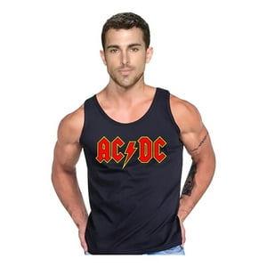 Persodesign - Polera Diseño Acdc Musculosa Tank Gym Life Gladiador Talla L Negro Hombre