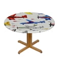 thumbnail image 3 of Orinice Airplanes Round Table Cover Stain Resistant Washable Indoor Outdoor Tablecloth Kitchen Dining Wedding Parties 100% Polyester Fiber 42-46, 3 of 8