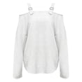 thumbnail image 4 of YVNAURA Blue Vintage Shirt Women Retro Lapel Blouse Single Breasted Cropped Slim Fit Top Irregular Hem Long Sleeve Button Down Lightweight Summer 2026 Fashion, White,S, 4 of 4