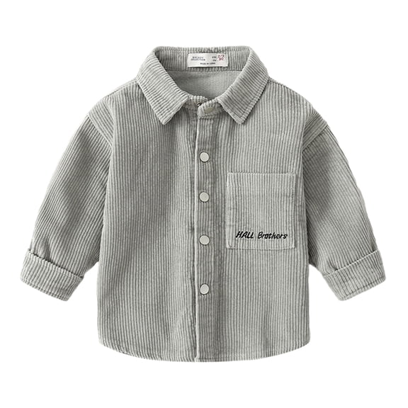 KYAIGUO Kids Toddler Boys Corduroy Shirts Baby Long Sleeve Button down Jacket Tops with Pocket 2-7T
