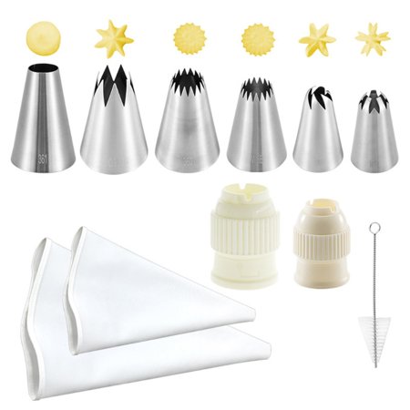 

AOOOWER 11 Pcs/Set Piping Bag Converter Icing Nozzles Tips Pastry Cupcake Cream Cake Decorating Supplies Kit Baking Tool