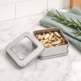 Container With Magnetic Base Tin Box with Magnetic Bases Clear Window Lid Storage Container for ...