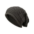 thumbnail image 4 of LELINTA Fashion Warm Oversized Chunky Soft Oversized Cable Knit Slouchy Beanie Winter Hats, Dark Grey, 4 of 7