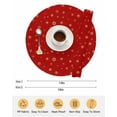 thumbnail image 6 of 13 Inch Round Placemats Set of 6, Christmas Red Non Slip Heat Insulation PP Table Mats, Winter Snowflakes Xmas Retro Washable Place Mats for Kitchen Dining Party Table Decor, 6 of 7