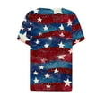 thumbnail image 4 of Summer Cleans Tops For Women American Flag Graphic Tee Shirts Henley Neck Tunic Tops Short Sleeve T Shirts Pullover Sweater Blouses Light Breathable T-Shirt Beach Vacation Outfits, 4 of 5
