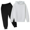 thumbnail image 3 of Kids Jogging Suits Girls, Children Kids Casual Solid Color Long Sleeve Hoodie Pullover Sweatshirt Tracksuit Jogger Sweatpants Unisex 2 PC Sweatsuit Set 4-5 Years, 3 of 3