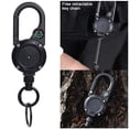 thumbnail image 4 of Retractable Carabiner Keychain Retractable Keychain with Compass Steel Wire Carabiner Badge Reel Holder Clip Key Ring Heavy Duty Outdoor Camping, 4 of 8
