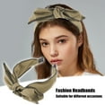 thumbnail image 3 of Unique Bargains 1 Pc Double Layered Bow Knot Headband Hairband for Women Khaki 2.6 Inch Wide, 3 of 7