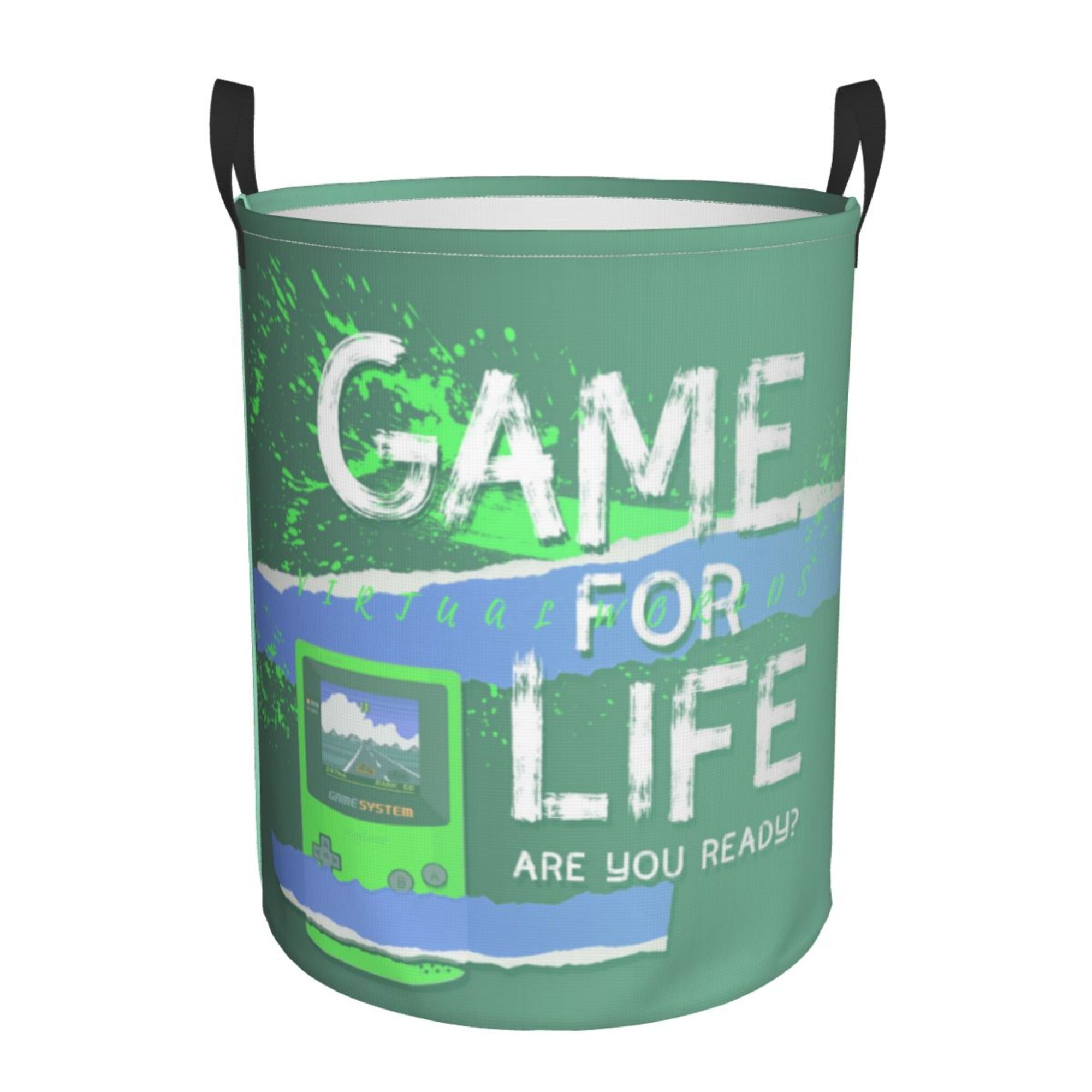 TEQUAN Waterproof Laundry Hampers, Rainbow Game Console Gamer Life