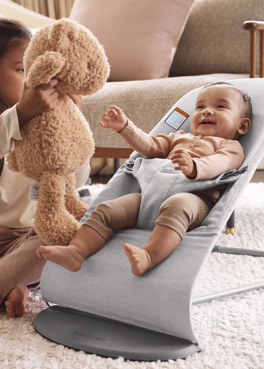 thumbnail image 3 of BabyBjorn Bouncer Bliss, Woven, Light Gray Melange, 3 of 5