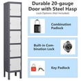 thumbnail image 5 of Fesbos Metal Locker with 5 Doors, Tall Steel Storage Lockers for Employees - 5 Tier Locker Storage Cabinets for School, Gym, Home, Office, Garage, 5 of 7