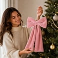 thumbnail image 4 of Christmas Decorations Velvet Bow Ornament Handmade Soft Hanging Bow With Rope For Tree Wreath Garland Wall Door Decor, 4 of 7