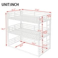 thumbnail image 3 of Heavy Duty Triple Bunk Bed, Twin Size Metal Bunkbeds with Ladder and Guardrails, Family-Friendly 3-in-1 Bunk Beds, No Box Spring Needed, Easy Assembly, White, 3 of 6