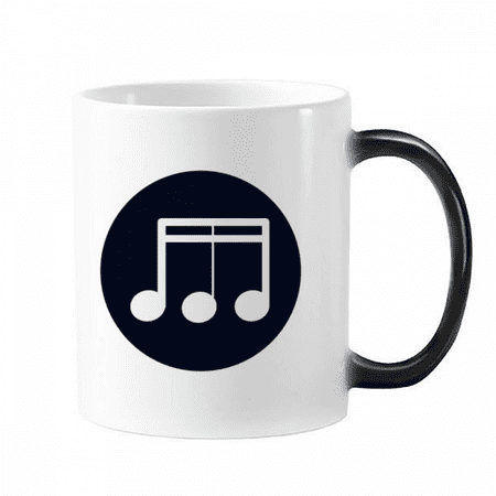 

Triple-dequaver Music Note Black Mug Changing Color Cup Morphing Heat Sensitive 12oz
