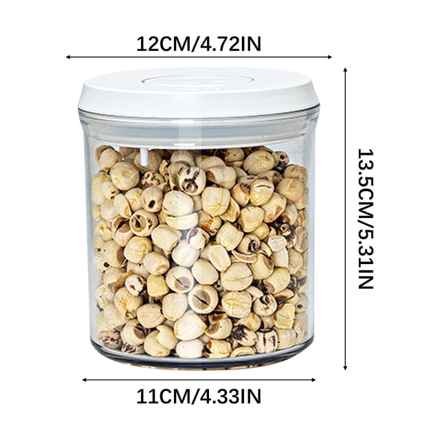 Plastic Storage Jars With Airtight Lids 4-Sided Locking Lid Rectangular Dry Food Container For Nuts Candy Barley Rice Pasta Cereal Coffee