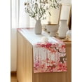 thumbnail image 5 of Table Runner 60 Inches Long for Kitchen Dining, Red Orange Cherry Blossoms Dresser Scarf Farmhouse, Dining Table Decorations for Wedding/Parties, Spring Weeping Leaves Watercolor 13 x 60 In, 5 of 8