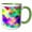 Green/White, variant on 3drose, Colorful Spiral Pattern, Amazing Color Swirls., 11oz Two-tone Blue Mug