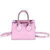 Bolso de mano para mujer, Bolso cuadrado pequeño de moda, Bolso de mano sólidos de cuero PU (rosa)