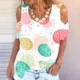 thumbnail image 2 of Birdeem Mode Femme Col Rond Imprimé Manches Courtes T-Shirt Blouse Hauts Chandail, 2 of 4