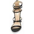 thumbnail image 3 of Dream Pairs Womens Heeled Strappy Sandals Dress Shoes Open Toe Ankle Back Zipper Sandals Show Black/Pu Size 7, 3 of 4