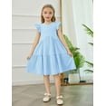 thumbnail image 4 of Arshiner Toddler Dress Girls Backless Tiered Summer Dresses Cute Swing Beach Sundress with Pockets, 4 of 7