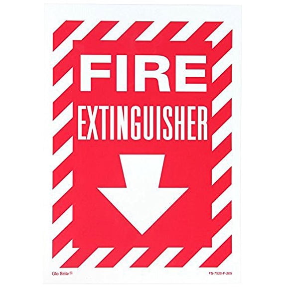 JESSUP FS-7520-F-205 FIRE SIGN- GLOW IN THE DARK- PEEL AND STICK- RED