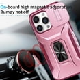 thumbnail image 3 of Heavy Duty Armor Case for iPhone 14 Pro with Slide Camera Cover & Magnetic Ring Stand Pink, 3 of 5