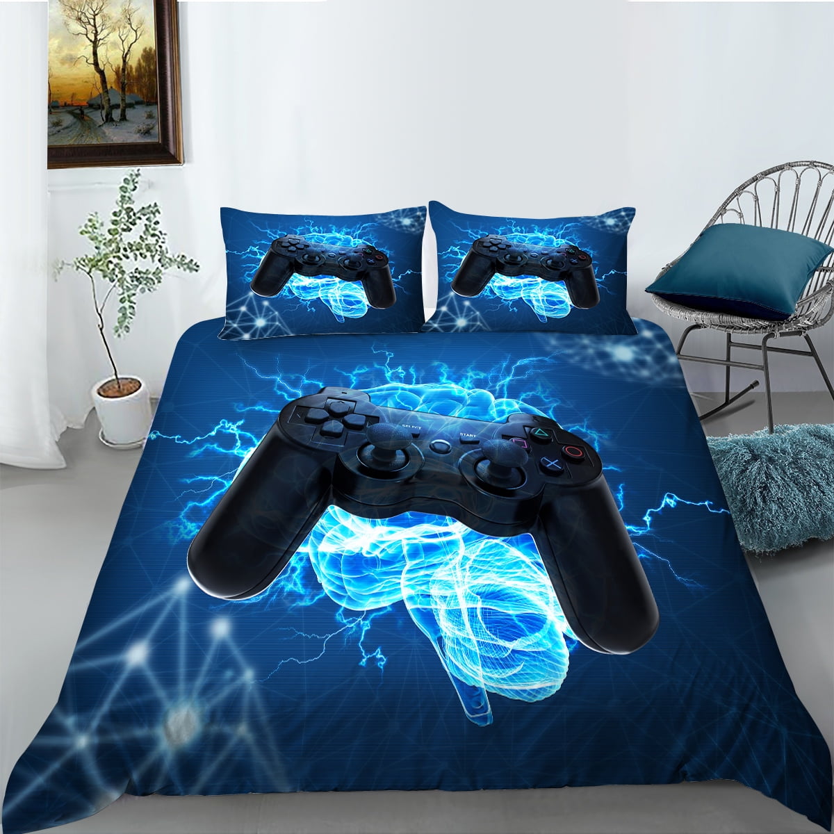 Gamer Comforter Sets For Teen Boys, Gaming Bedding Sets Twin Set,Video