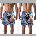 thumbnail image 3 of luoweisi Men's Beach Shorts Quick Dry Swim Trunks with Mesh Lining Sloth L, 3 of 5