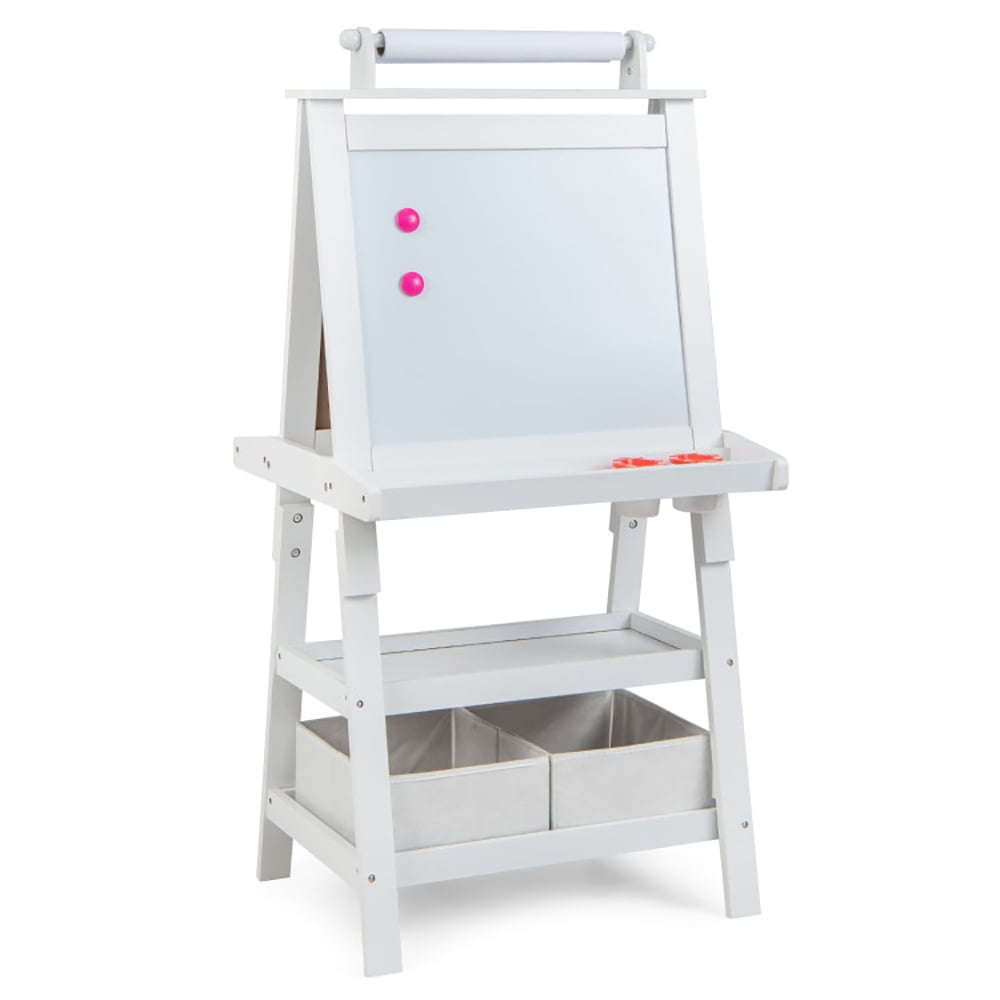 CIPACHO 3-in-1 Double-Sided Storage Art Easel, Toddler Art Easel for Kids Ages 3-8, Educational Toys Gifts for Boys Girls, White