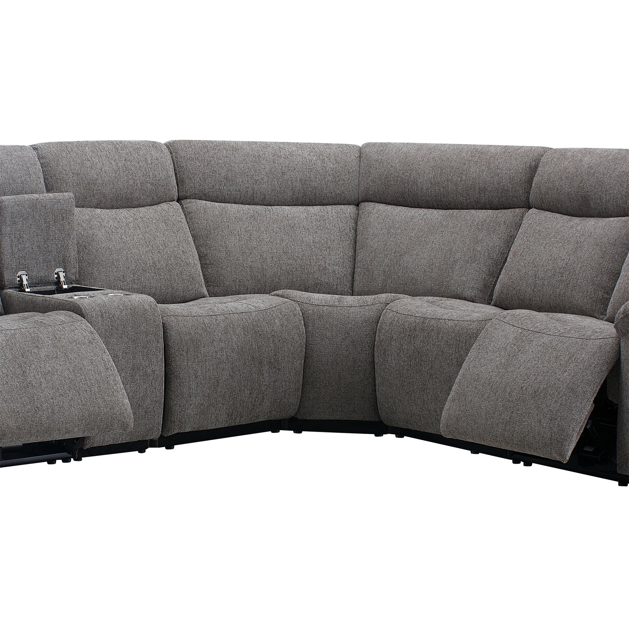 AC Pacific Tammy 6-Piece Reclining Sectional Sofa, Dark Grey
