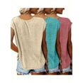 thumbnail image 2 of MORTTIC 3-Pack Women's Cap Sleeve V-Neck Tank Tops, Casual Loose Fit Basic Tees for Spring & Summer, 2 of 6