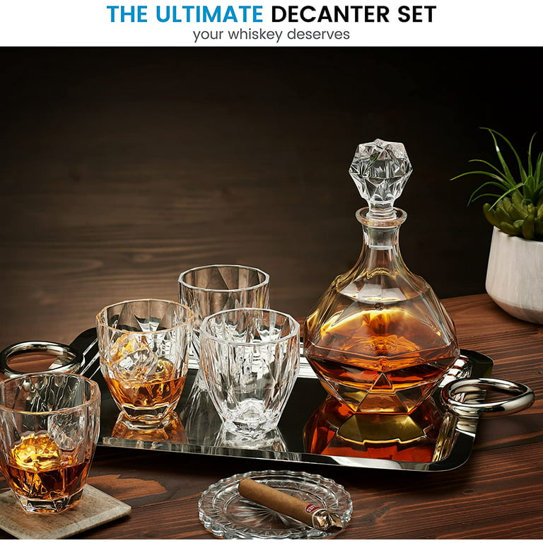 Whiskey Decanter Set Transparent Creative with 2 Glasses,Whiskey Glasses,  Whiskey Carafe for Wine,Scotch,Vodka,Gifts for Dad,Husband,Boyfriend