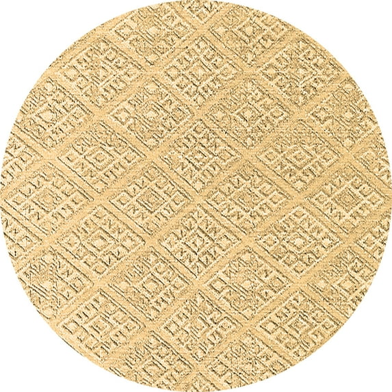 Ahgly Company Indoor Round Oriental Brown Industrial Area Rugs, 7' Round