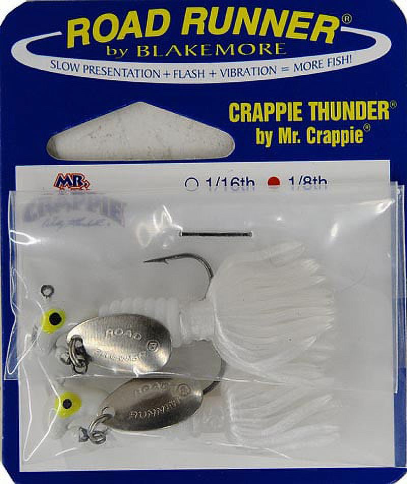 Road Runner Crappie Tamer, White, Underspin Fishing jig.