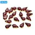 thumbnail image 3 of Unique Bargains 20Pack Teardrop Sew on Rhinestone - 13x8mm Glass Teardrop Crystal Rhinestones in Gold Prong Setting (Brown Purple), 3 of 7