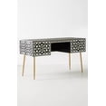 thumbnail image 2 of Moroccan inlay desk Black moroccan bone inlay console, black console, black desk , black furniture, 2 of 4