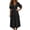 Black, variant on Iyufng Long Summer Puff Sleeves Dresses for Women V-Neck with Fitted Waist and Back Zipper