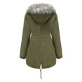 thumbnail image 3 of Winter Big Hair Collar To Overcome Women's Casual Jacket New Fleece-lined Thickened Cotton Coat Women's Large Size Cotton Clothes, 3 of 5
