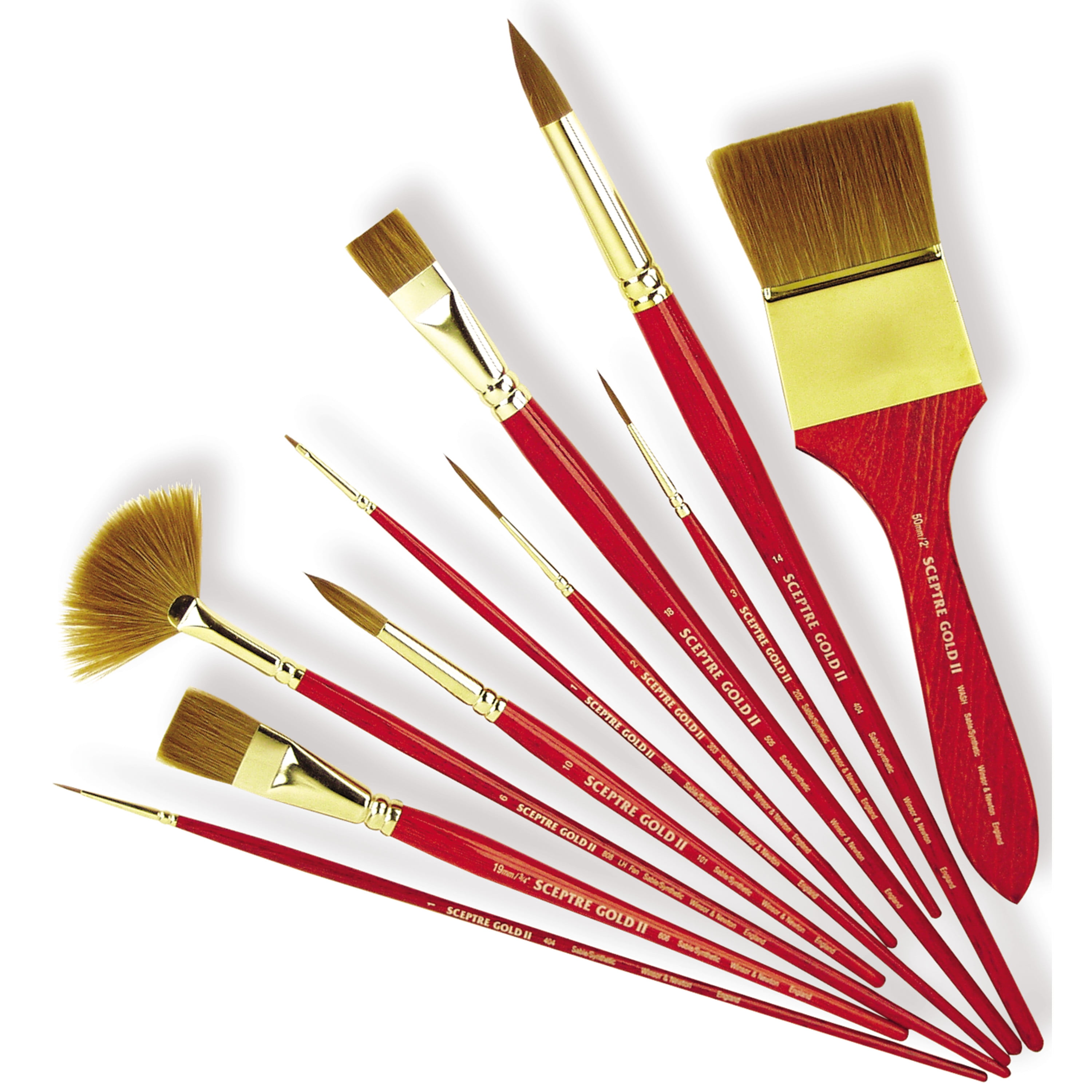 Pennello Misure Diverse Pennello Winsor & Newton Sceptre Gold II - Misura 8 Per Pittura E Belle Arti Pennello Qualità Artisti - Foto 9
