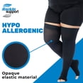 thumbnail image 6 of Plus Size Unisex Thigh High Stockings for Varicose Veins 20-30mmHg - Black, 3XL, 6 of 10