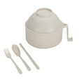 thumbnail image 3 of 6pcs Bamboo Fiber Ramen Bowl Set - Microwave Safe Noodle Bowls With Chopsticks, Forks, Spoons, Strainer & Round Bowl, Eco-Friendly BPA-Free Tableware for Dorms, Apartments & Home Daily Use, Beige, 3 of 4