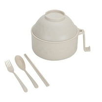 Loespoir Six-piece Fiber Ramen Bowl, Ramen Noodles Bowl Set, College Dorm Room Dishware, For Instant Noodles, Soup, Cereal, Microwave Safe, Lightweight Bowls(Beige)