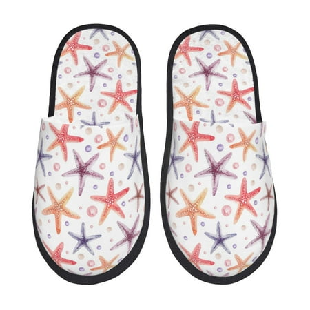 Balery Starfish 1 Slient Indoor Furry Fleece Comfort House Shoes Soft Non-Slip Home Shoes Cotton slippers House Slippers-- Medium