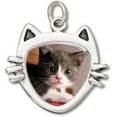 thumbnail image 1 of Sterling Silver 18" .8mm Box Chain Kitty Cat Face Head Picture Frame Pendant Necklace, 1 of 2