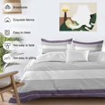 thumbnail image 4 of Purple Grey Stripe Bedding 3 Piece Duvet Cover Set Twin Size, Modern Art Horizontal Striped Soft Microfiber Comforter Cover with Zipper Closure & Pillowcases, Wrinkle & FadeResistant Quilt Cover, 4 of 9